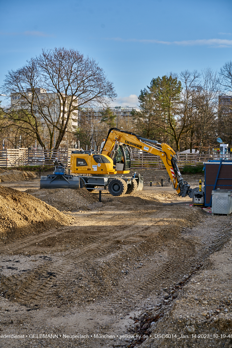 14.01.2023 - Baustelle an der Quiddestraße Haus für Kinder in Neuperlach